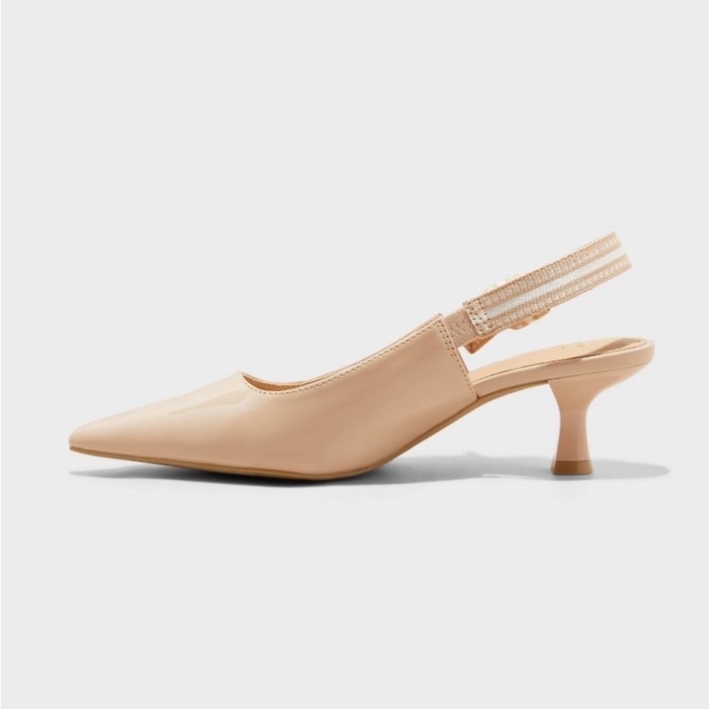 Women's Milan Slingback Kitten Heels - A New Day™ Tan new - Picture 2 of 6
